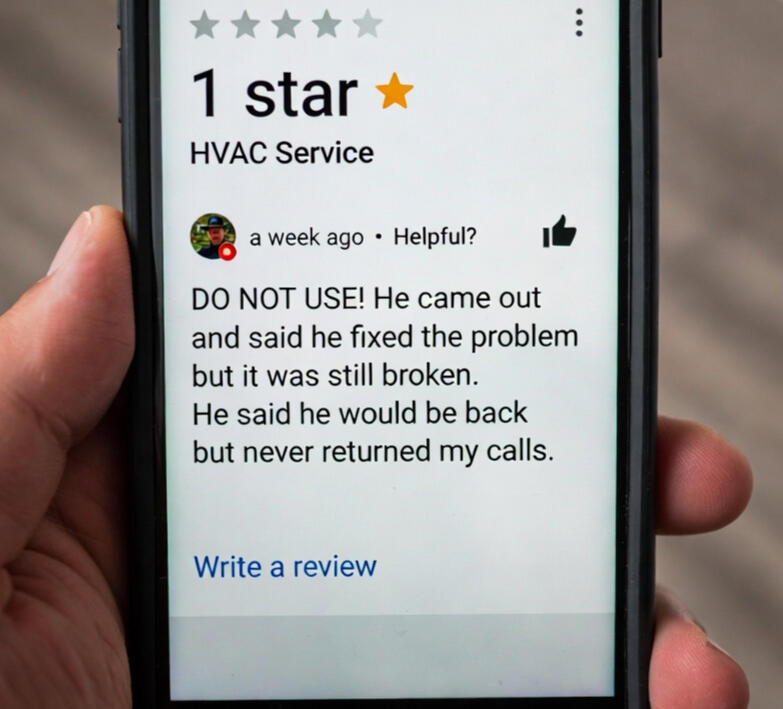 HVAC Google review